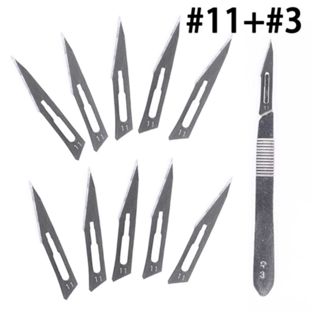 Super-Hard Stainless Steel Surgical blade handle - (handle #3: fit with #11 #12 #15 blades) - handle only